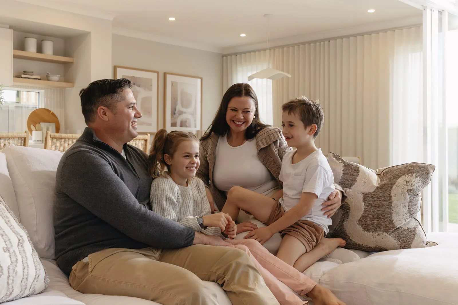 Family relaxing together at home