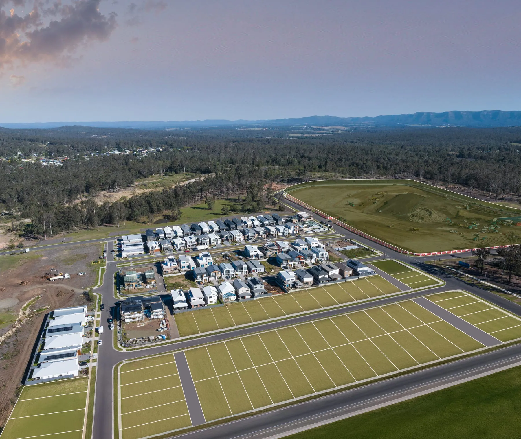 Aerial view of Huntlee Town Centre