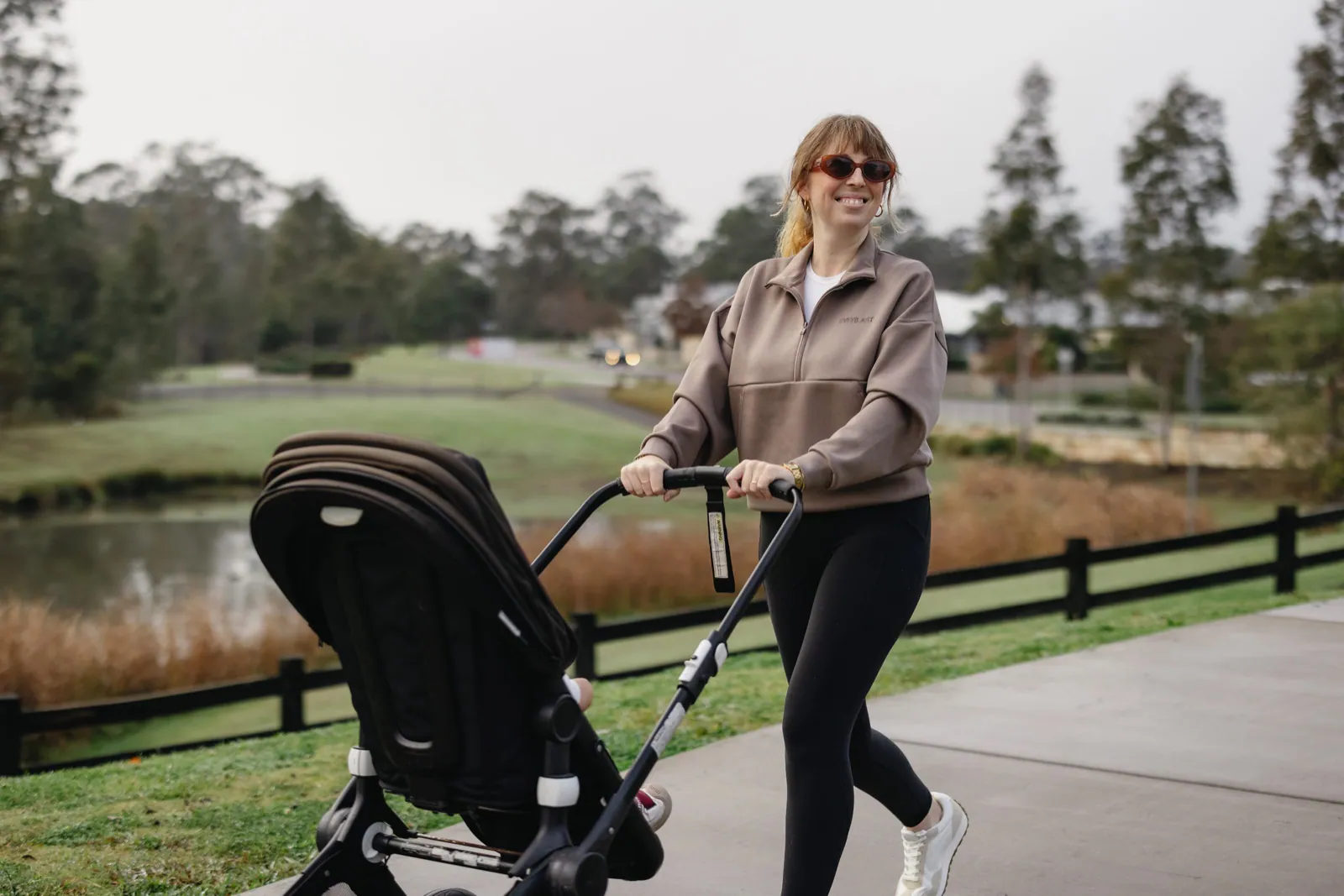 Resident walking near Huntlee Town Centre