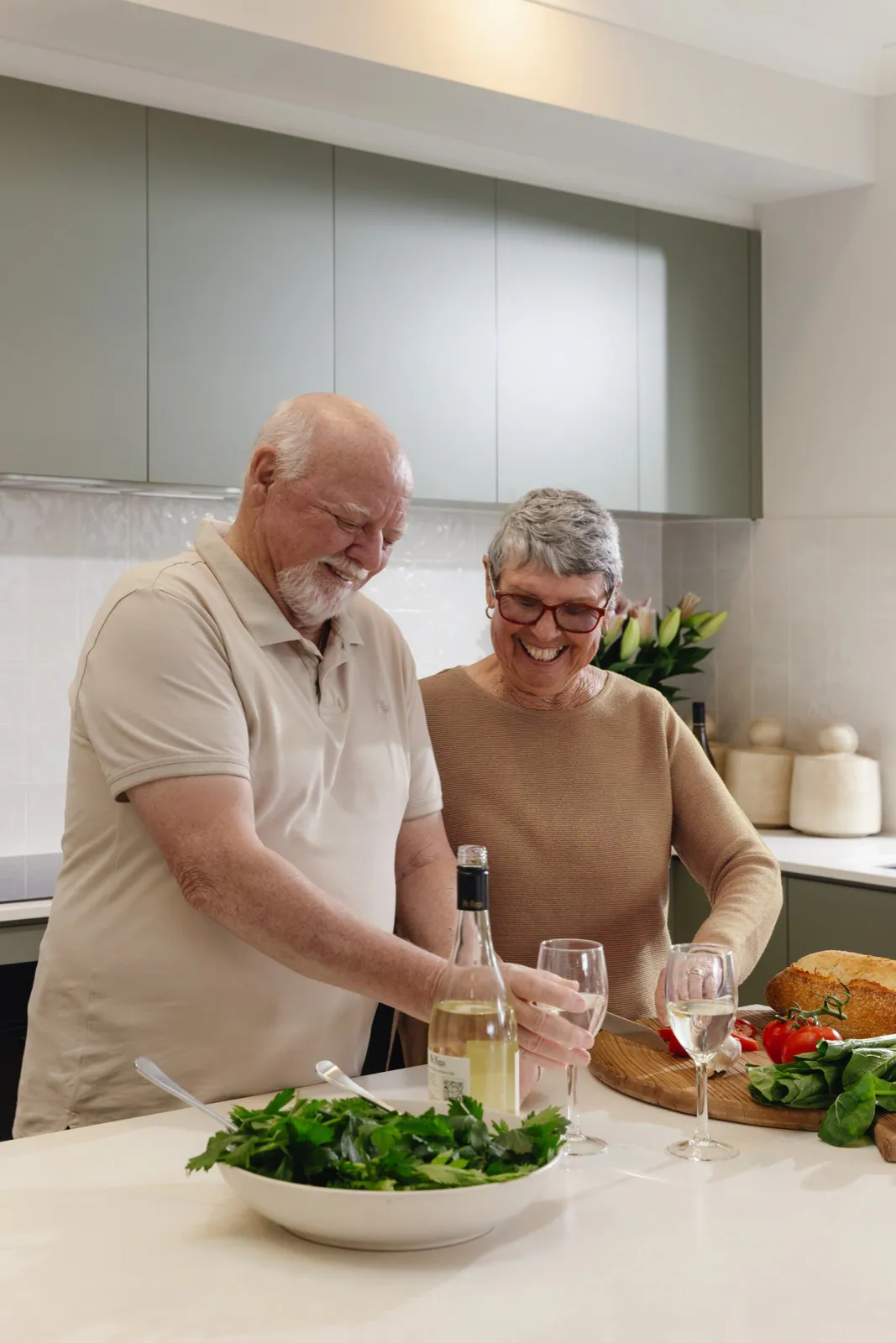 Residents cooking together in an Urban Series home